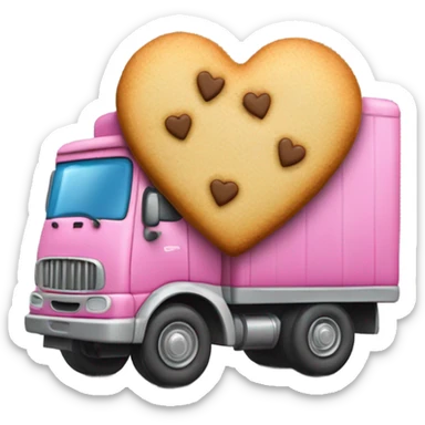 cookie heart with semi truck sticker