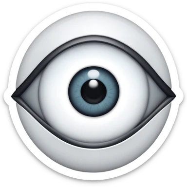 evil eye emoji but in neutral colors sticker