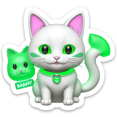 Neko 3d in the game form is of course good green neon lights sign banny sticker