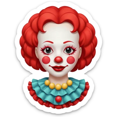 female clown sleeping eyes closed sticker