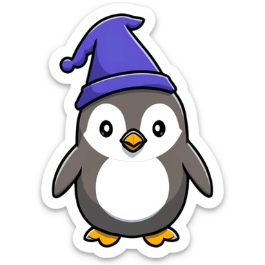 penguin wizard sticker
