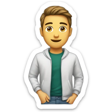 estudiante de 18 años confundido cuerpo completo sticker