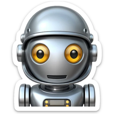 Retro robot with clear dome helmet sticker