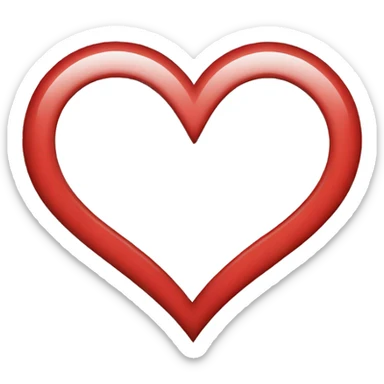 heart with black outline and red inside sticker