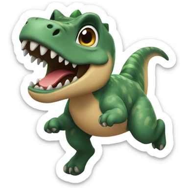 A dinasaur jumping cute sticker