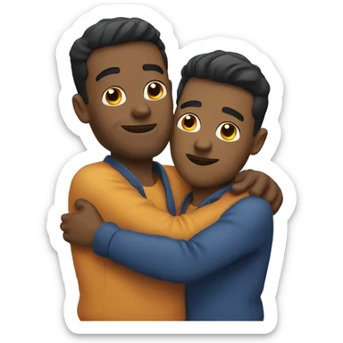 Two guys hugging sticker