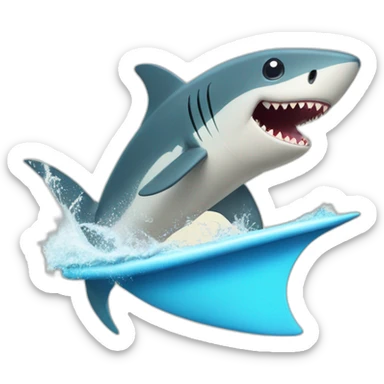 Requin qui fait du surf sur une banane sticker