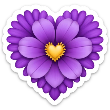 a purple flower heart emoji sticker