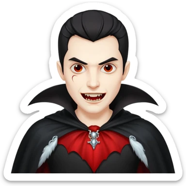 Vampire dracula – Pale figure with fangs and cape sticker