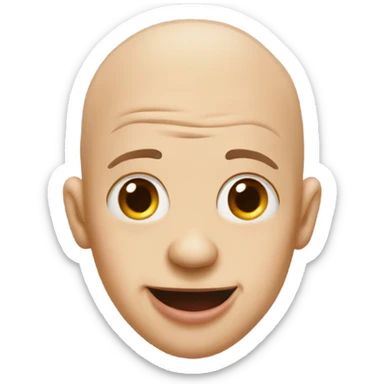 Bald dude sticking his tongue out in a freaky way sticker