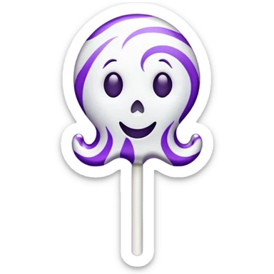 ghost lolipop purple and white sticker