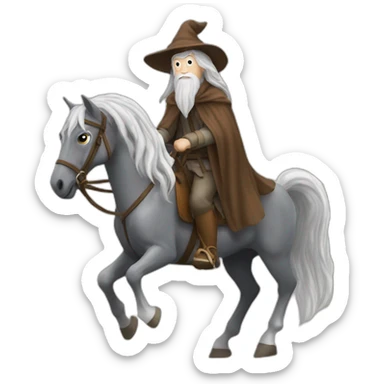 horse riding gandalf sticker