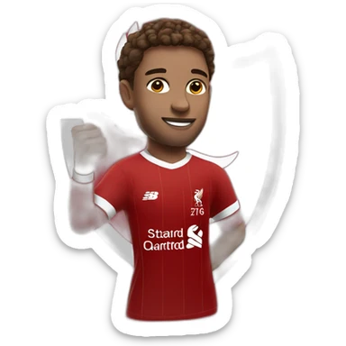 Liverpool FC player making a heart  sticker