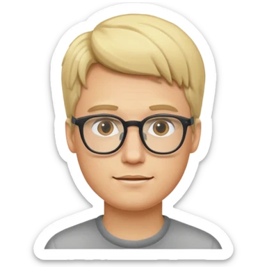 Blonde guy with glasses  baddie sticker