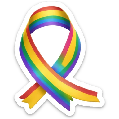 Create rainbow around yellow ribbon sticker