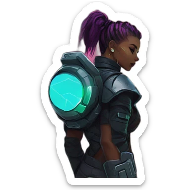 cyberpunk planet scifi roguelike rpg style inspired by slay the spire digital art sticker