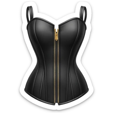 metal zip black corsete sticker