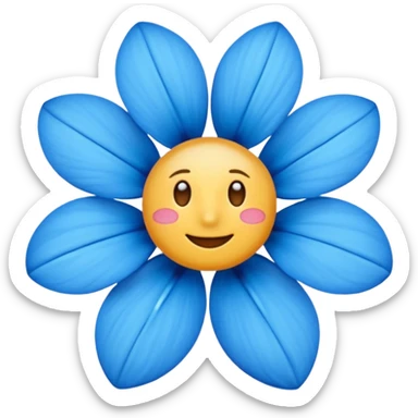 Des emojis fleur bleue sticker