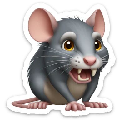 angry rat sticker
