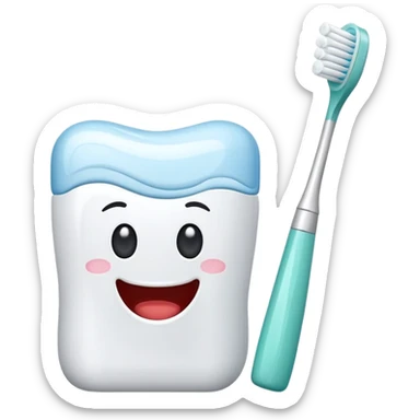 toothpaste and toothbrush sticker