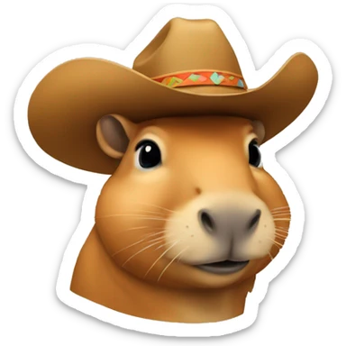 Capivara con sombrero de vaquero sticker