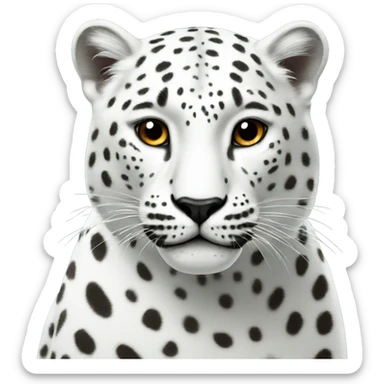 white leopard  sticker