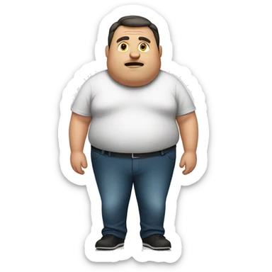 overweight man sticker