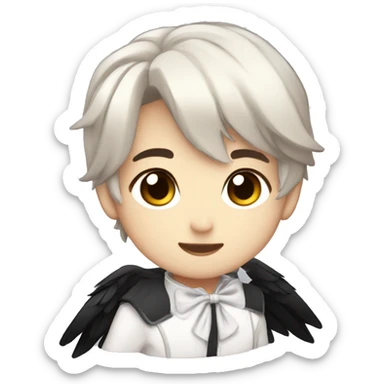 Cute animé chibi magpie sticker