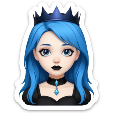 blue haired goth princess sticker