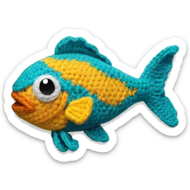 A fish is crochet  sticker
