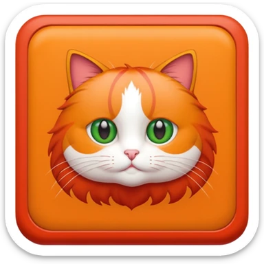 Chat sur une couverture rouge et orange  sticker