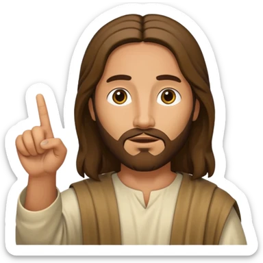 jesus pointing in front of him sticker