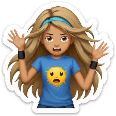 Headbanging girl sticker