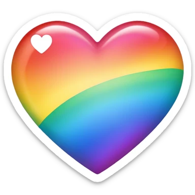 heart with a rainbow gradient sticker