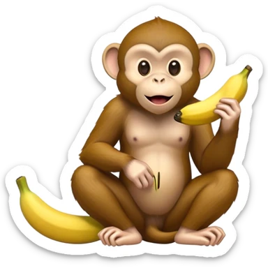 monkey eating a banana  sticker