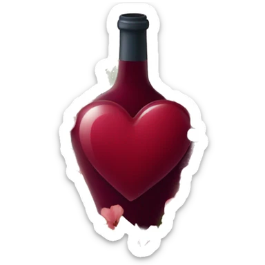 wine red heart with flowers around it sticker