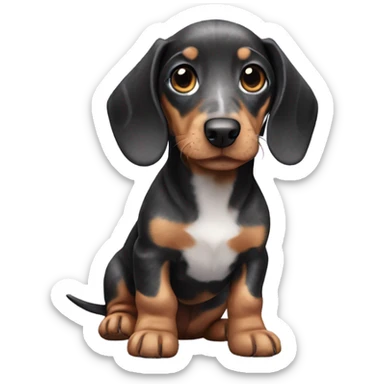 marble dachshund puppy sticker