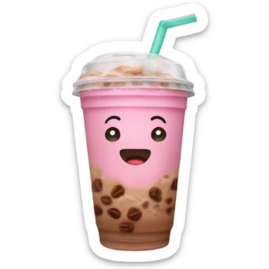 Pink iced coffee sticker