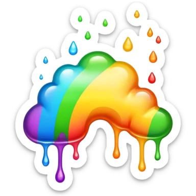 rainbow puke emoji sticker