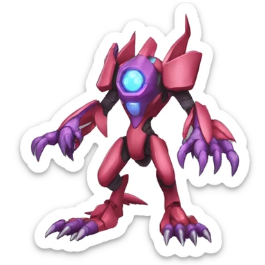  Cool Edgy Godly Futuristic Digimon-Fakemon-Genesect-Reptile full body sticker