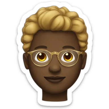African young man in round gold glasses sticker