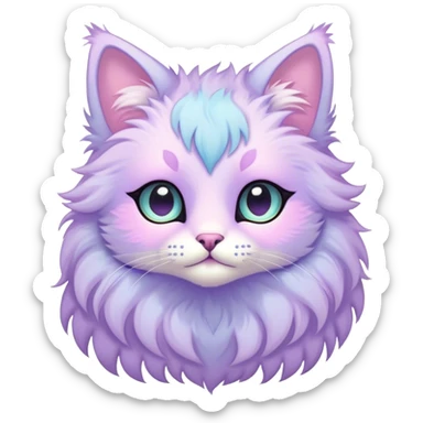 Kawaii bright fantasy ethereal anthro feline fursona animal creature sticker