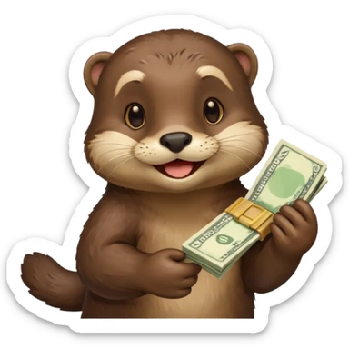 generate a take my money otter emoji sticker