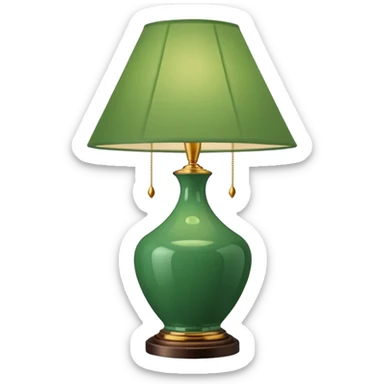 lamp with green lampshade sticker
