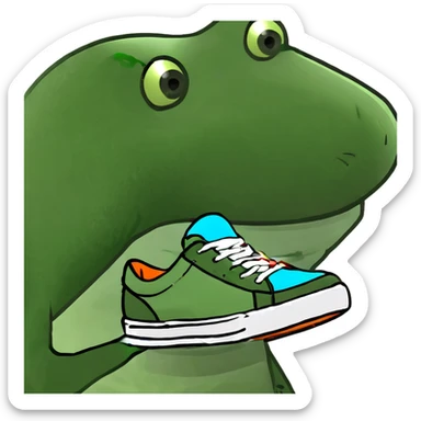 Tiburón con tenis sticker