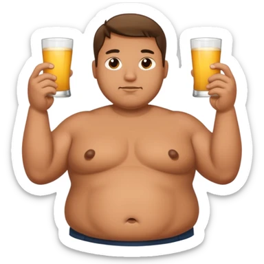 a guy with fat belly but his arms are small sticker