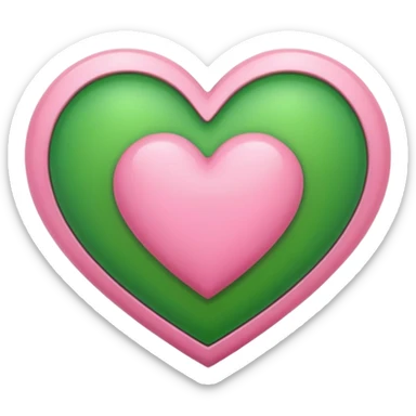 pink & green heart sticker