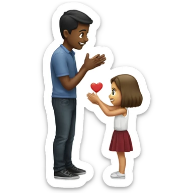 A boy proposing to a girl sticker