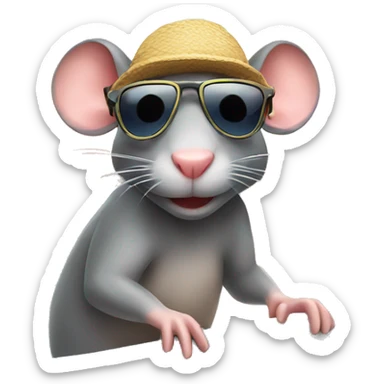 Rat on vacation  sticker