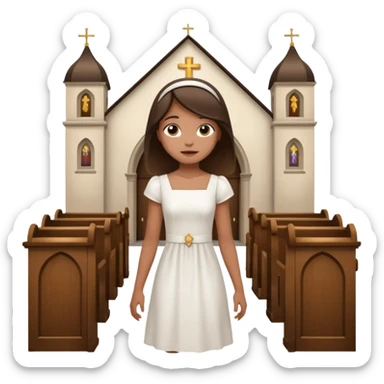 girl go to the church sticker